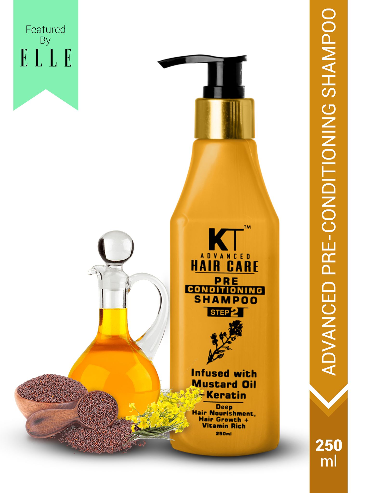 Advanced Hair Care Pre-Conditioning Shampoo | Mustard Oil & Keratin Infused | Promotes Hair Growth & Deep Nourishment | Sulfate-Free, Paraben-Free | 250ml