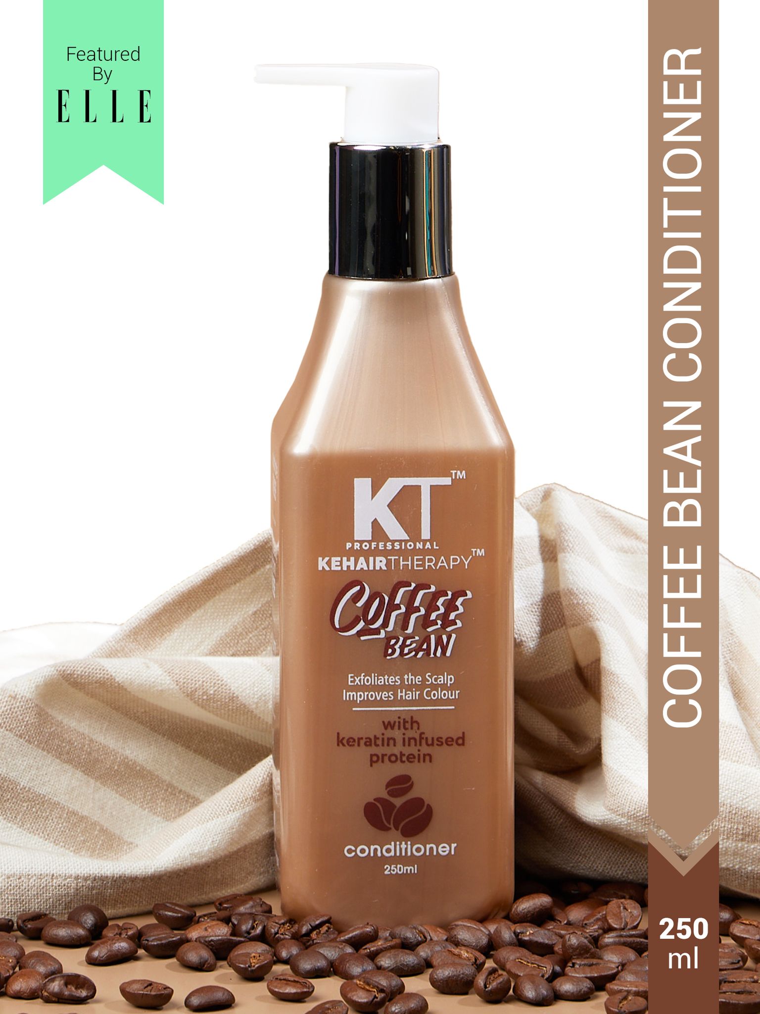Coffee Bean Conditioner | Keratin & Protein Infused for Hair Fall Control, Scalp Exfoliation & Enhanced Hair Color | Sulfate-Free, Paraben-Free | 250