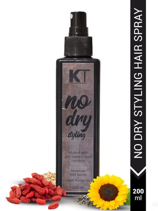 No Dry Styling Moisture Mist Hair Spray & Heat Protector | Infused with Goji Berry & Oats Extracts For Men & Women | Sulfate-Free, Paraben-Free | 200ml