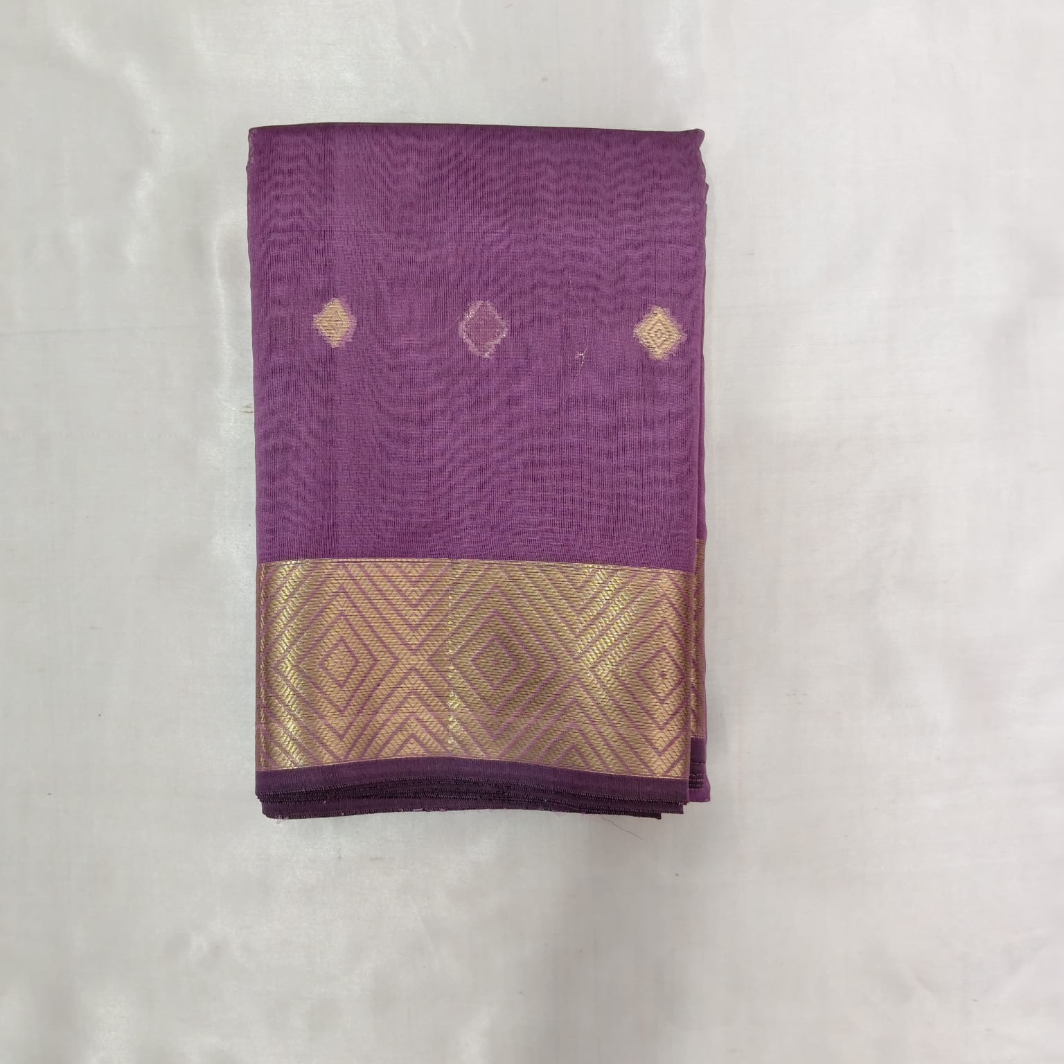 Silk Cotton Saree with Blouse - Twilight lavender