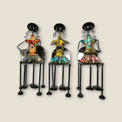Metal Musician Figurines Set of 3: Musical Art Decor Metal Musician Figurines Set of 3: Musical Art Decor