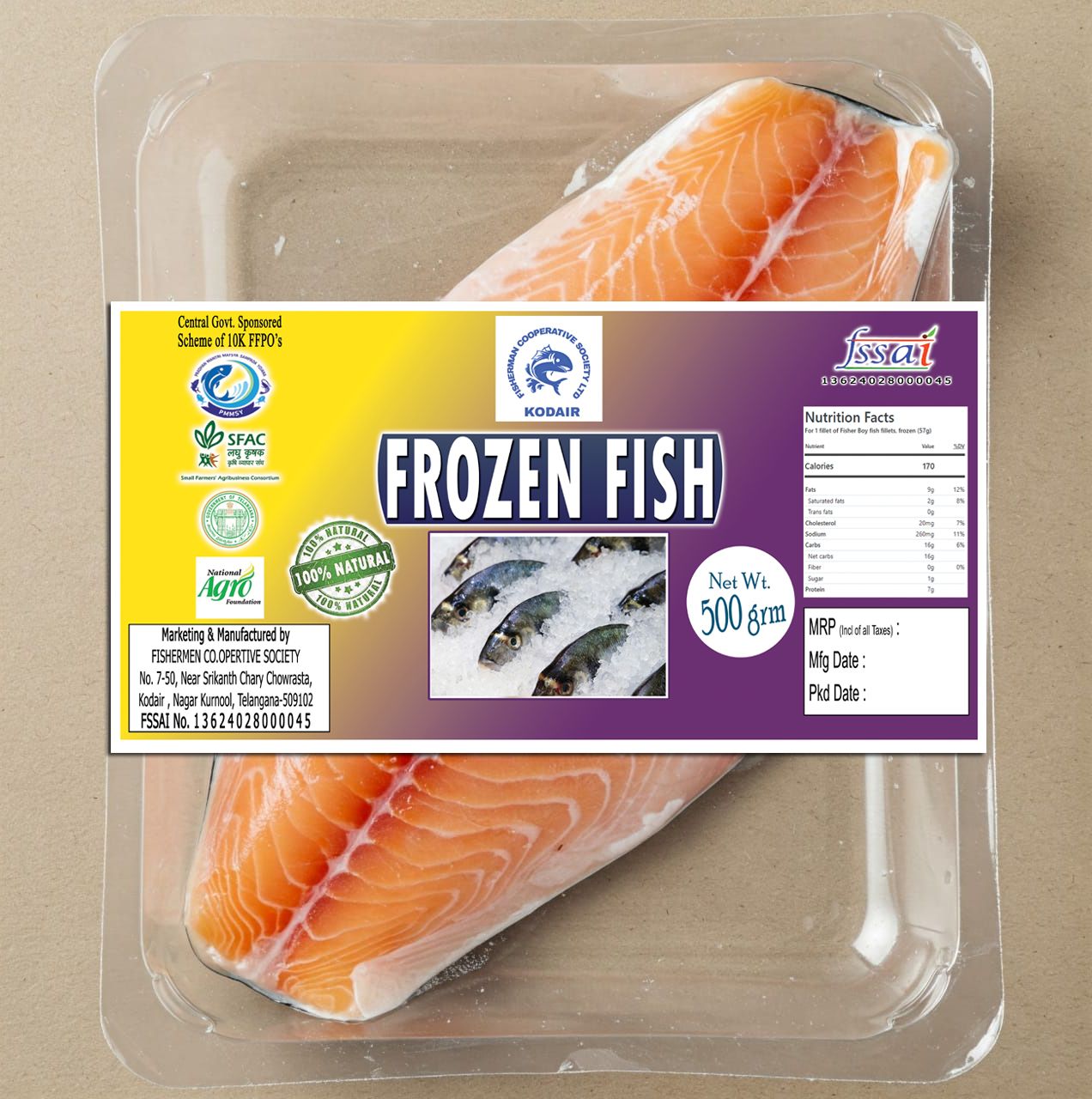 Frozen Fish Fillets - 500g - Premium Quality