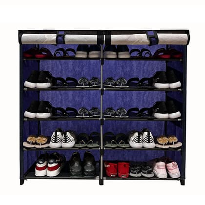 Philoshop 10 Layer Shoe Rack with Cover – Blue | Durable Metal Frame with Card Design | Space-Saving Shoe Organizer for Home & Entryway Philoshop 10 Layer Shoe Rack with Cover – Blue | Durable Metal Frame with Card Design | Space-Saving Shoe Organizer for Home & Entryway