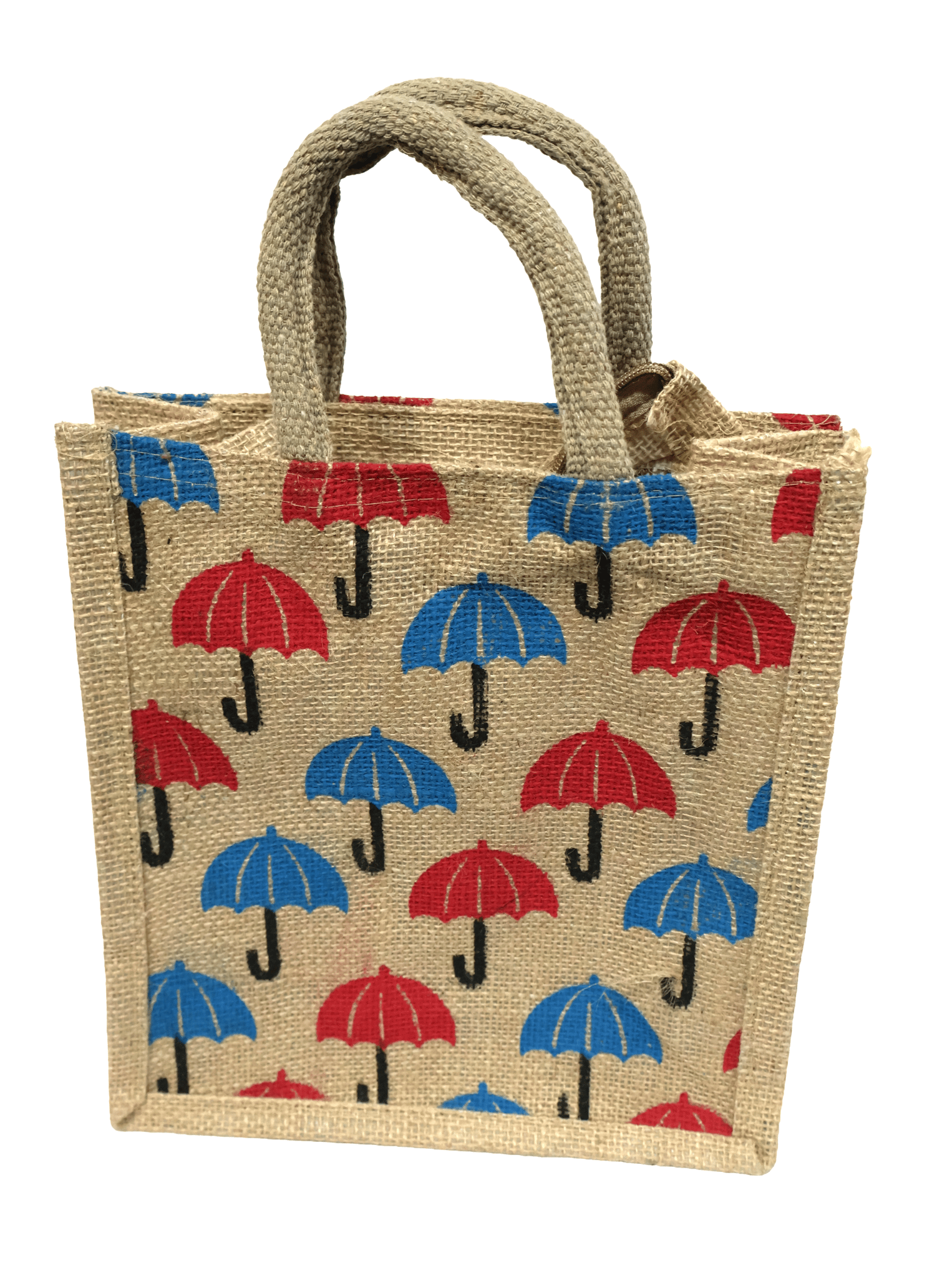 Jute Lunch Bag - Eco-Friendly Tote with Colorful Print