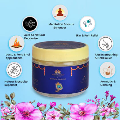 Manokamna Divine Bhimseni Camphor – Traditional Remedy with Spiritual Essence | Ayurvedic Grade & Organic | Strong Aroma for Healing & Puja Manokamna Divine Bhimseni Camphor – Traditional Remedy with Spiritual Essence | Ayurvedic Grade & Organic | Strong Aroma for Healing & Puja