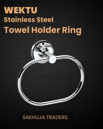 Chrome Towel Ring - Modern Bathroom Accessory (Oval Shape) 2PC
