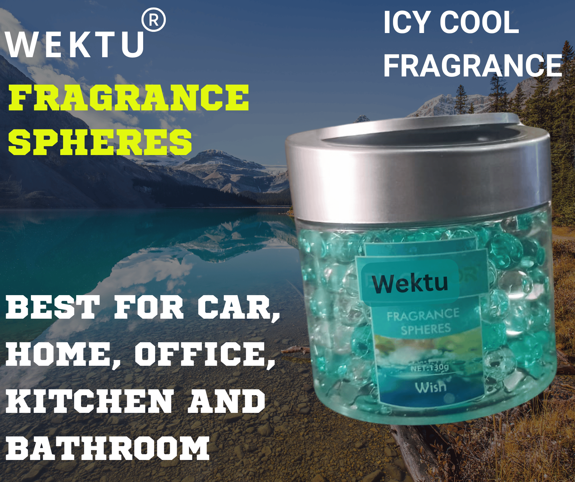Wektu Icy Cool Fragrance Spheres - Best for Car, Home & Office - Wish