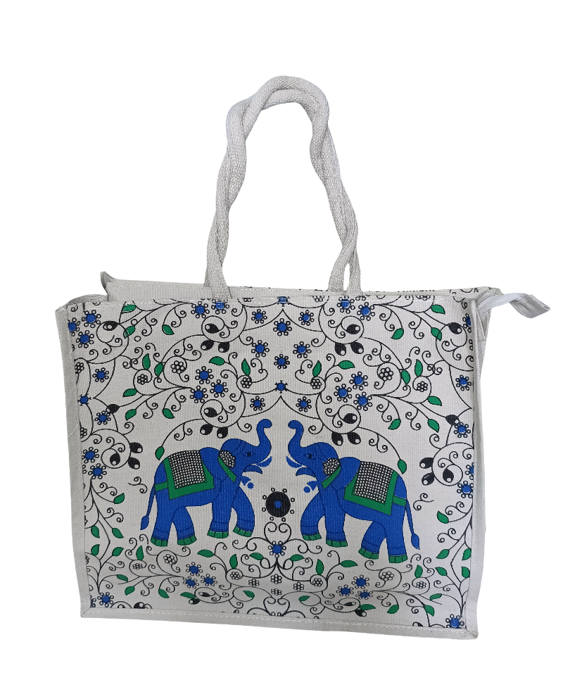 Elephant Print Tote Bag - Stylish & Durable