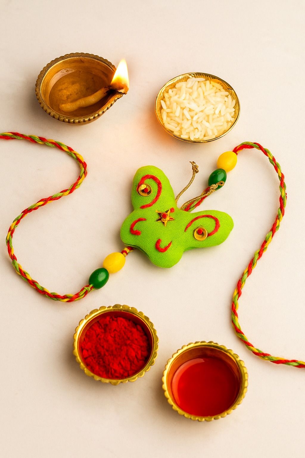 Handcrafted Green Butterfly Rakhi