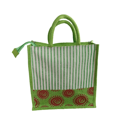 Eco-Friendly Green Jute Tote Bag with Stylish Design