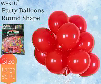 Wektu Premium Party Balloons - Round Shape, Large Size (50 PC)