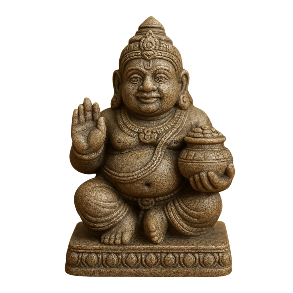 Stone Statue of Kubera, God of Wealth & Prosperity