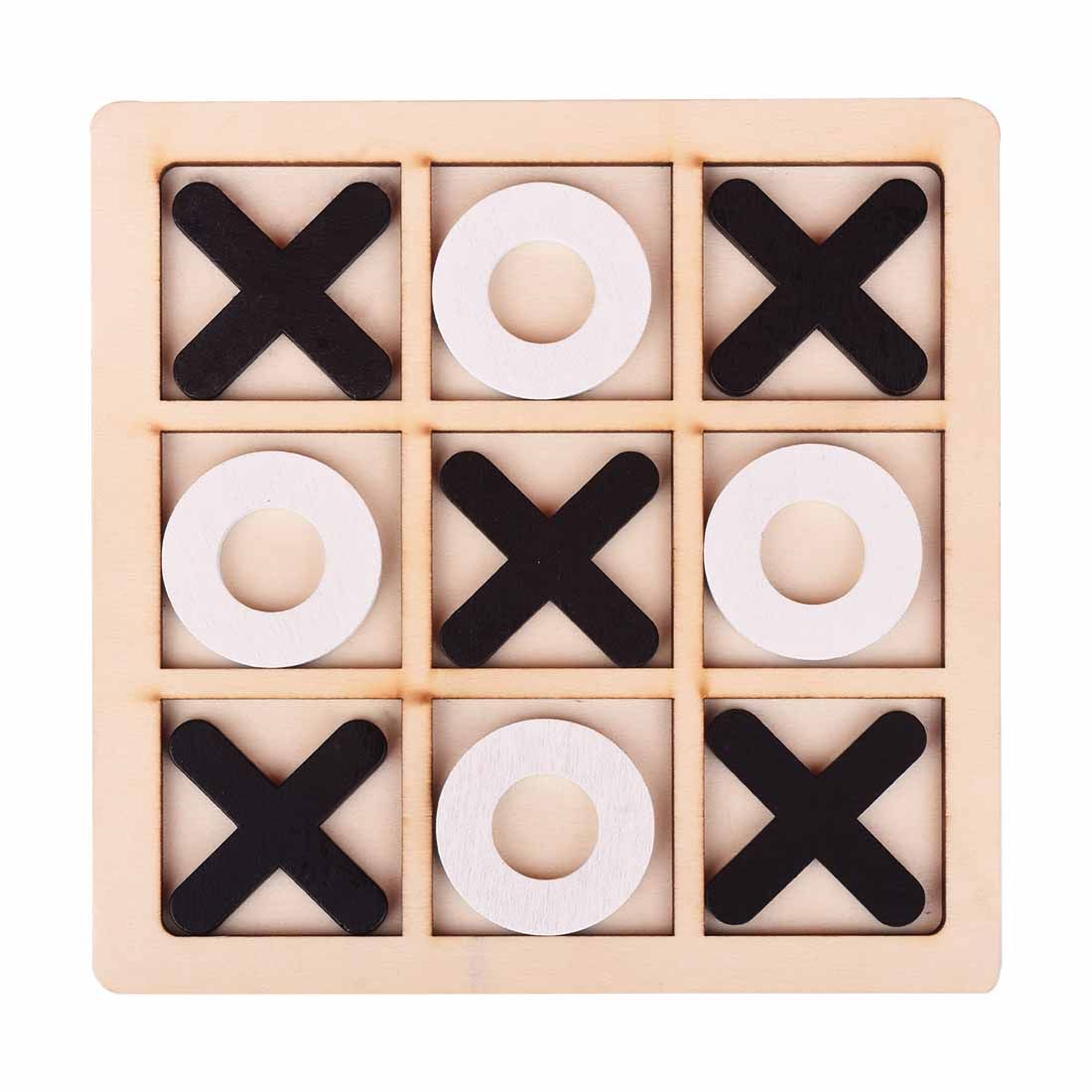 XOX Wooden Game for Kids & Adults / Wooden Puzzle Board | XOX Tic Tac Toe ( Black & White ) | XOX Puzzle Game | Wooden Puzzle | Puzzle Game | Educational Puzzle Game | XOX Puzzle | XOX Game