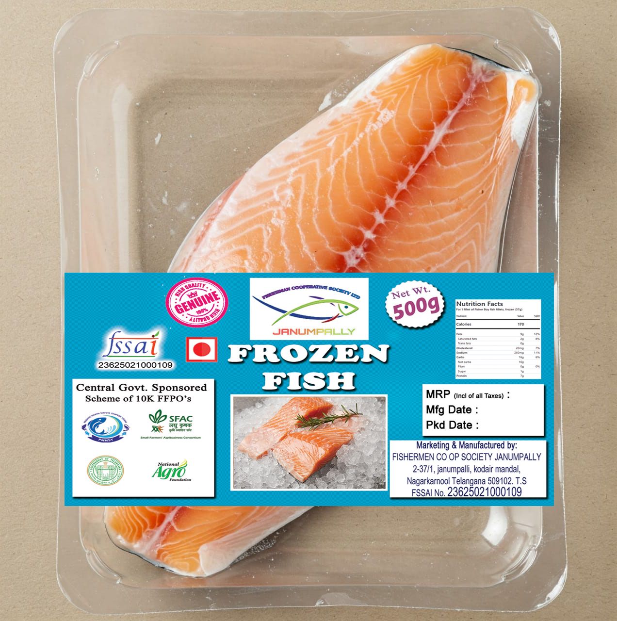 Frozen Fish Fillet - 500g - Premium Quality