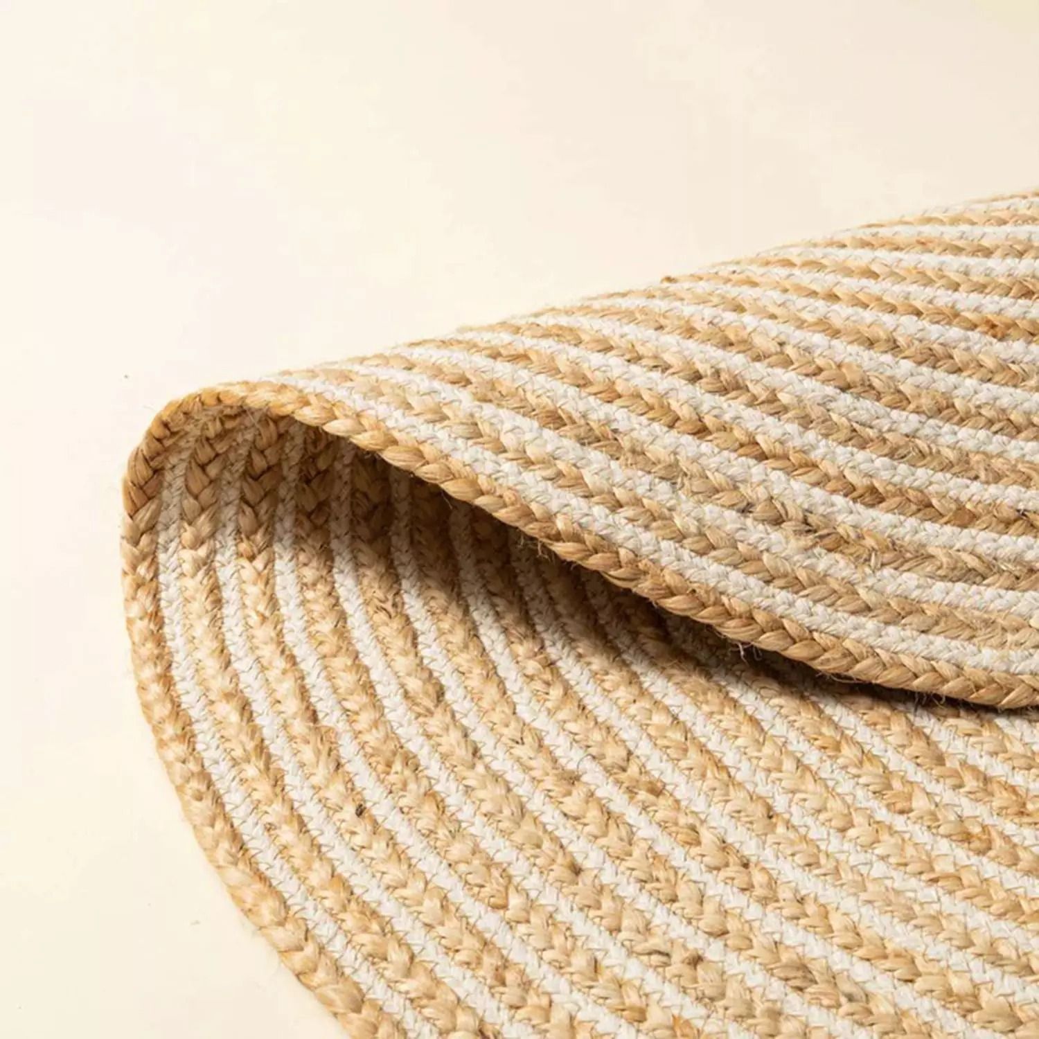 Natural Handmade Jute and Cotton Rug