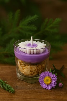 Handcrafted Purple Flower Candle Handcrafted Purple Flower Candle
