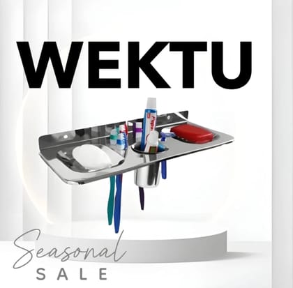 Wektu Stainless Steel Toothbrush Holder - Bathroom Organizer