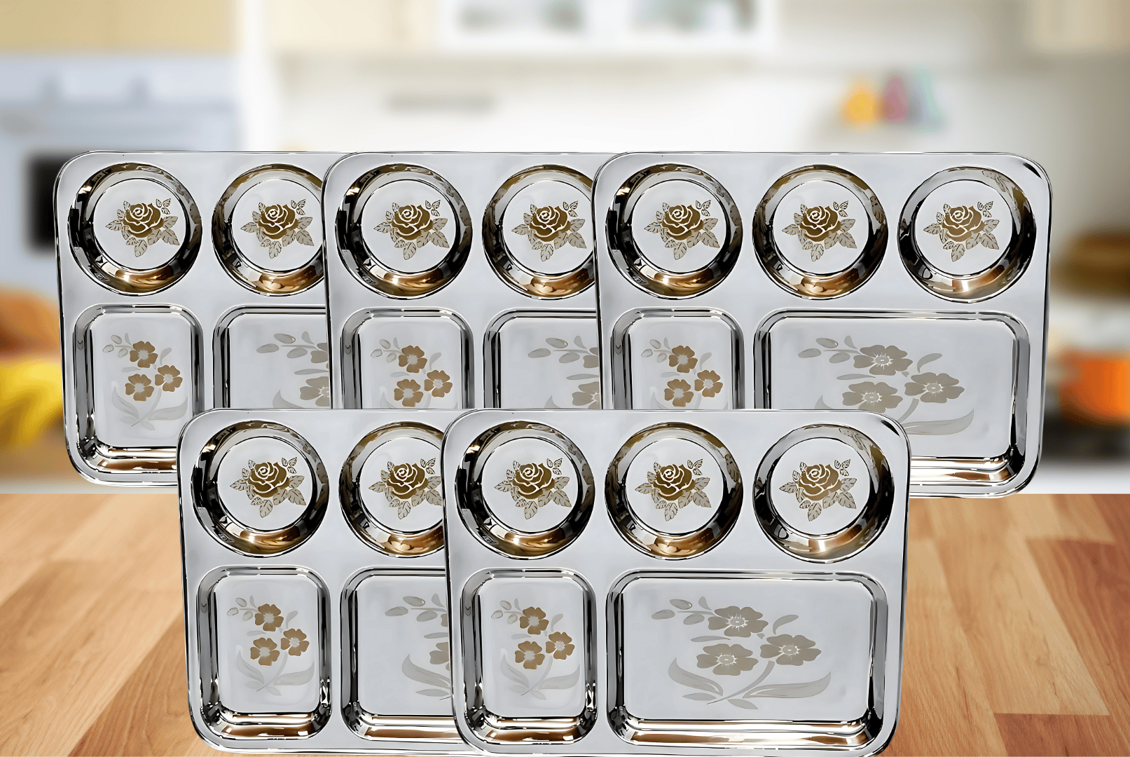 5 in 1 Lunch/Dinner/Bhojan Thali Pack  of 5