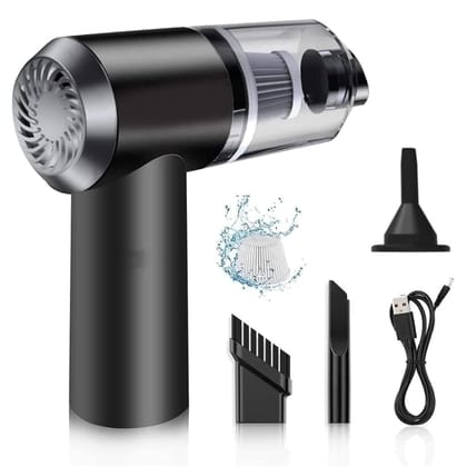 3 IN 1 Portable Car Vacuum Cleaner with Blower | USB Rechargeable Wireless Handheld Car Vacuum Cleaner Traveling, Camping Reusable,Portable,Rechargeable (Black)
