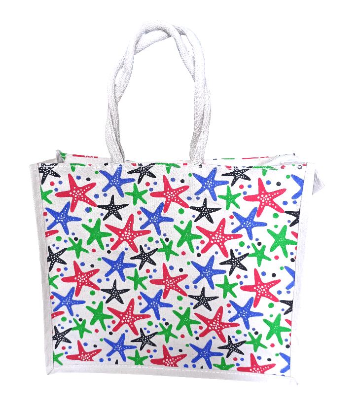 Starfish Print Tote Bag - Stylish Beach Bag