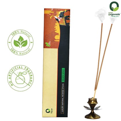 Prime Orgoveda Black Spice Incense Sticks | 100% Natural Organic Handmade - (Pack of 50 Sticks)