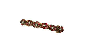 Elegant Floral Hair Clip with Red Flowers & Crystals