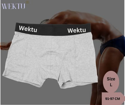 Wektu Men's Boxer Briefs -Pack Of 3- Gray/Black/Blue - Size L (91-97 CM)