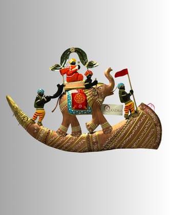 CHANDRA CRAFT STORE Rajasthani Shehnai Raja Wall Hanging – Handcrafted Iron Musician Art in Traditional Attire | Ethnic Folk Décor for Living Room, Entryway & Office | Pack of 1