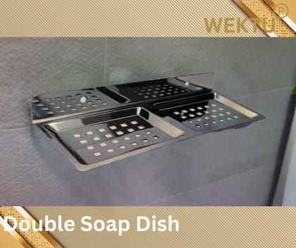 Stainless Steel Double Soap Dish - Wall Mount-2PC/Premium