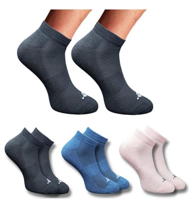 3-Pair Set Unisex Casual Cotton Printed Low Cut Socks (Multicolor)