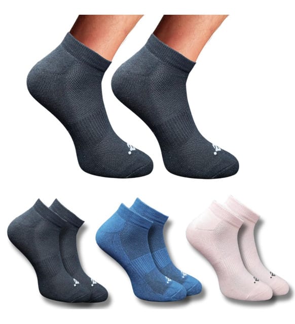 3-Pair Set Unisex Casual Cotton Printed Low Cut Socks (Multicolor)