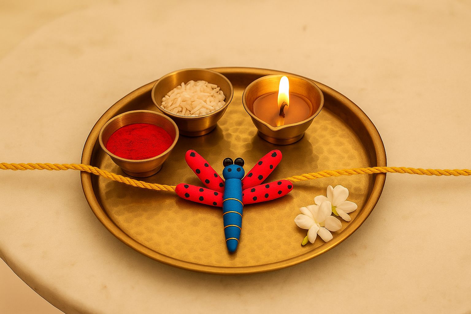 Handcrafted Blue & Pink Butterfly Rakhi