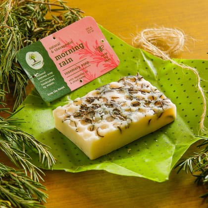 Last Forest Beeswax Soap (150gm), Herbal Bathing Soap for Glowing Skin, Handcrafted, Handmade, 100% Natural Ingredients, Moisturizing, Natural Beeswax, Bathing Soap for Men & Women (Rosemary)