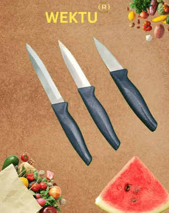 WEKTU 3 Pc Stainless Steel Knife Cooking Essentials – 3 Piece Knife Set