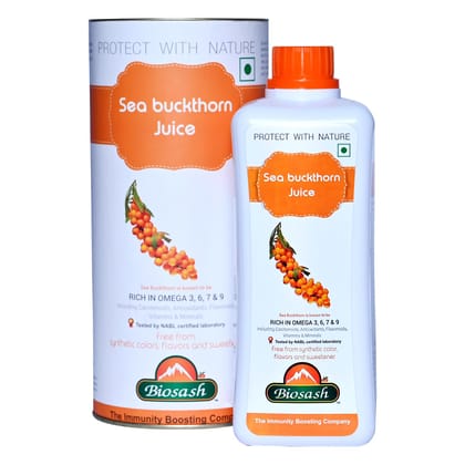 Biosash Sea Buckthorn Juice | 99.9% Pure Cold-Pressed Organic Juice | Rich in Omega 3 6 7 9 | No Sugar, No Additives | Vegan & Clinically Proven Nutritional Support