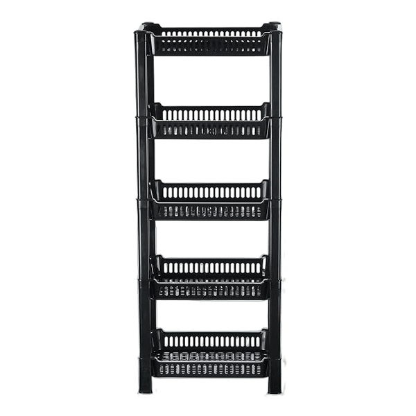 5-Layer Multipurpose Kitchen Organizer/Storage Rack | Onion Stand For Kitchen | Vessels & Vegetable Organiser | Black
