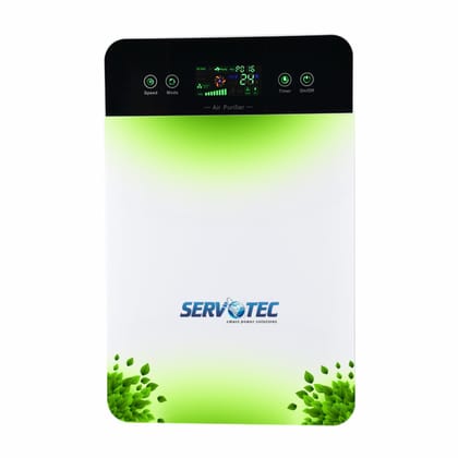 SERVOTECH Air Purifier For Living room Bedroom &Office | H13 Hepa FilterArea Upto 500 sq ft | Remote control provided for convenience (UV02/CADR-180m³/h)