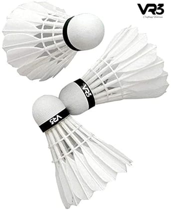 VR3 Badminton Shuttlecocks - High-Quality Feathers for Performance ( Pack of 10 suttlecock ) VR3 Badminton Shuttlecocks - High-Quality Feathers for Performance ( Pack of 10 suttlecock )