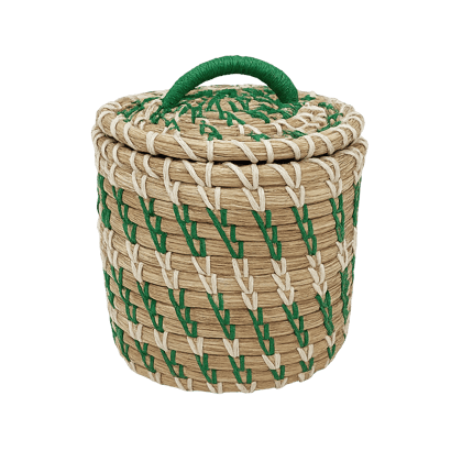 Double Color Weaved Sabai Basket