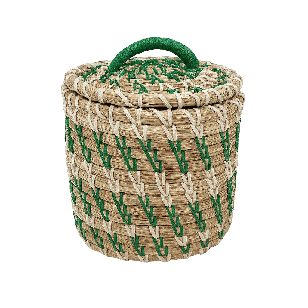 Double Color Weaved Sabai Basket