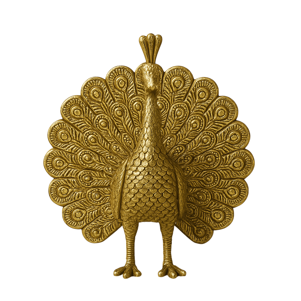 Golden Peacock Figurine - Decorative Showpiece for Home Decor