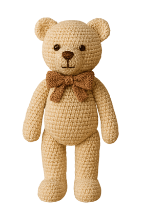 Handmade Crochet Teddy Bear with Bow Tie - Soft Toy Handmade Crochet Teddy Bear with Bow Tie - Soft Toy