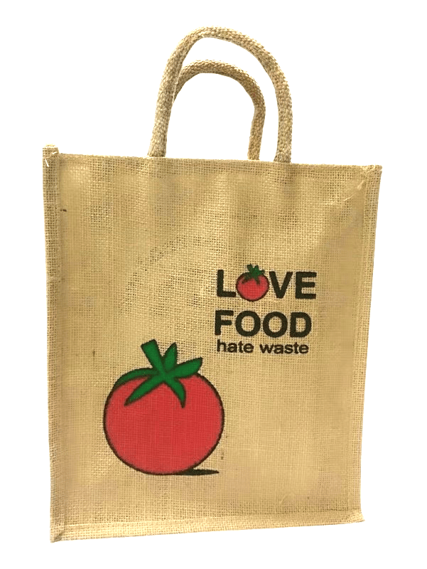 Eco-Friendly Jute Shopping Bag - Love Food, Hate Waste