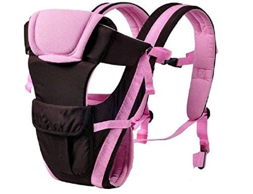 Stylish 4-in-1 Baby Carrier – Pink & Black | Padded Support for Comfortable Baby Wearing