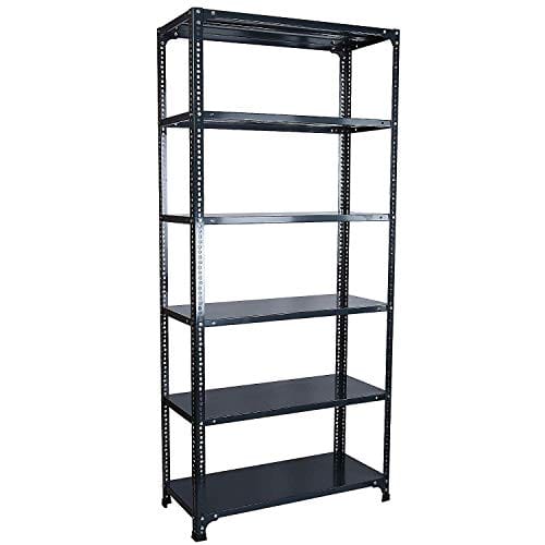 SPACIOUS® Multipurpose Slotted Angle Cast Iron, Adjustable Shelf Unit Garage Shelves Boltless Rack for