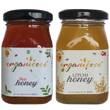 Organicose Sidr (Ber) Honey + Litchi Honey ( 250grm Each ) Organicose Sidr (Ber) Honey + Litchi Honey ( 250grm Each )