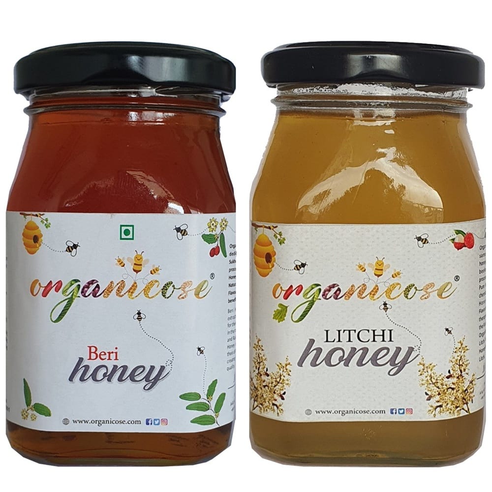 Organicose Sidr (Ber) Honey + Litchi Honey ( 250grm Each )