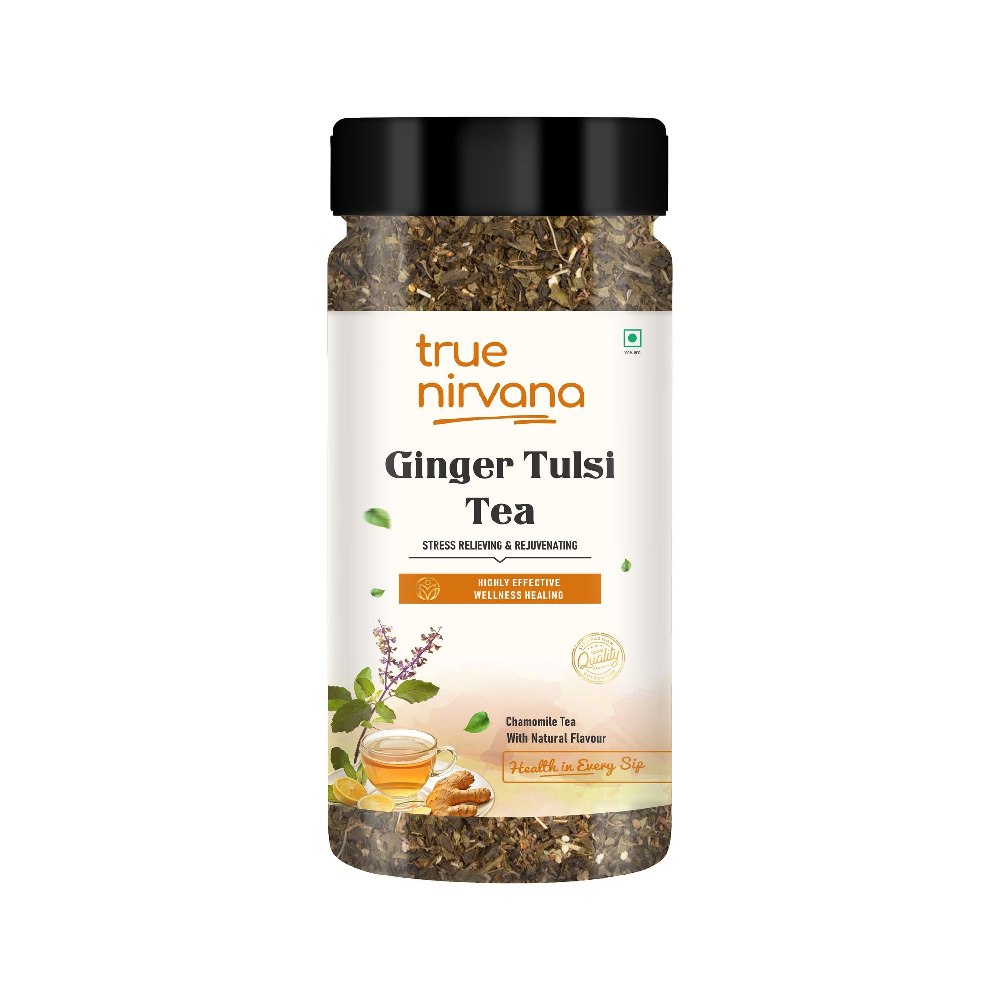 True Nirvana Ginger Tulsi Tea - Stress Relieving & Rejuvenating