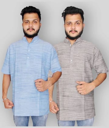 DESHBANDHU DBK - Multicolor Cotton Men's Regular Kurta ( Pack of 2 )