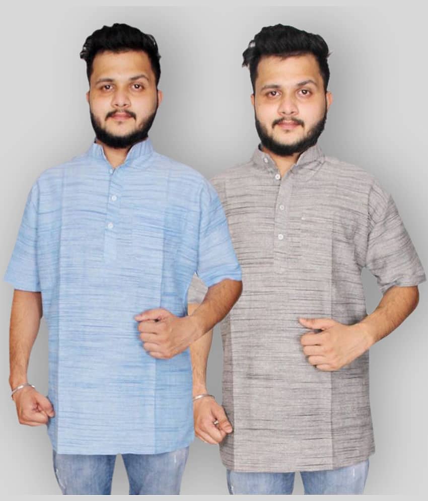 DESHBANDHU DBK - Multicolor Cotton Men's Regular Kurta ( Pack of 2 )